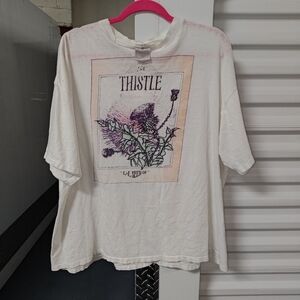Vtg L.L Seed Co.Thistle Distressed Crewneck Short Sleeve T-Shirt Size XL